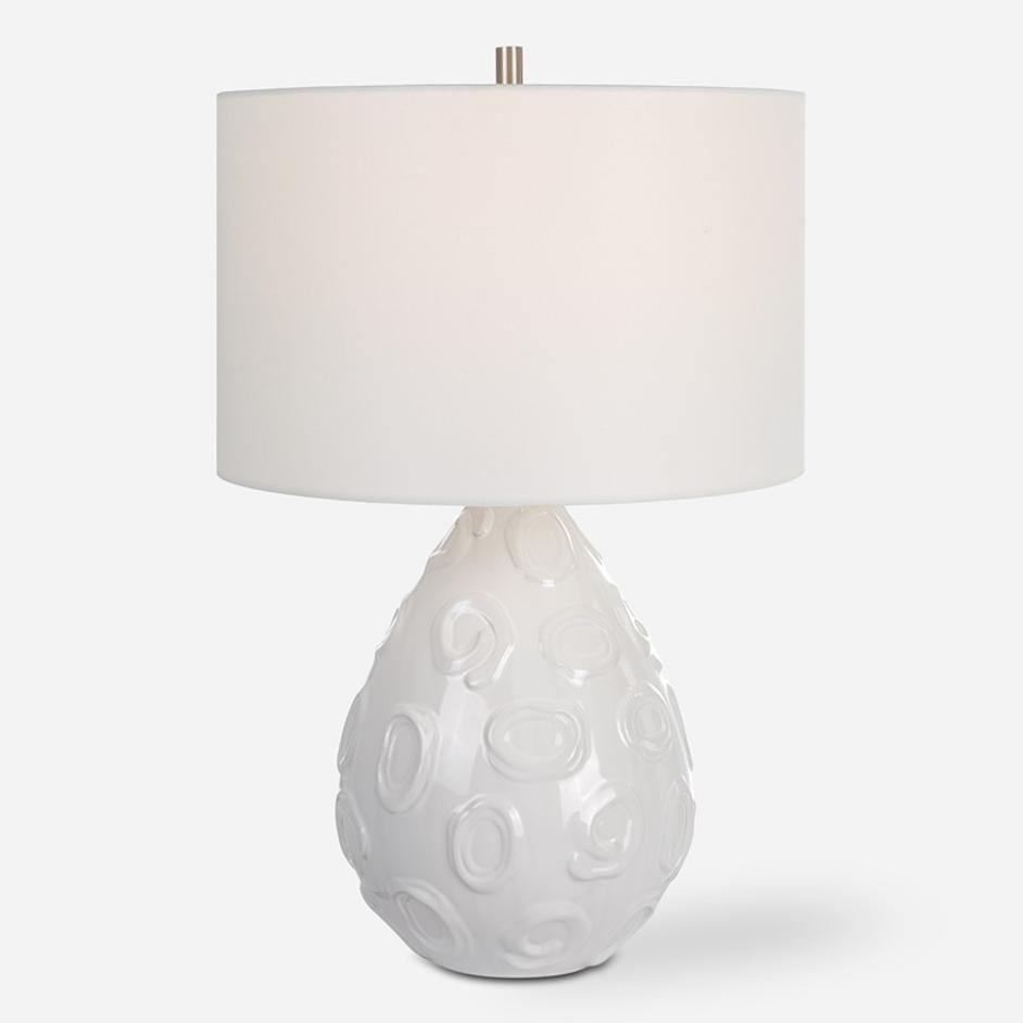 Loop White Glaze Table Lamp by Uttermost