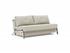 CUBED QUEEN SOFA BED in MIXED DANCE NATURAL FABRIC WITH Chrome legs 527 by INNOVATION USA