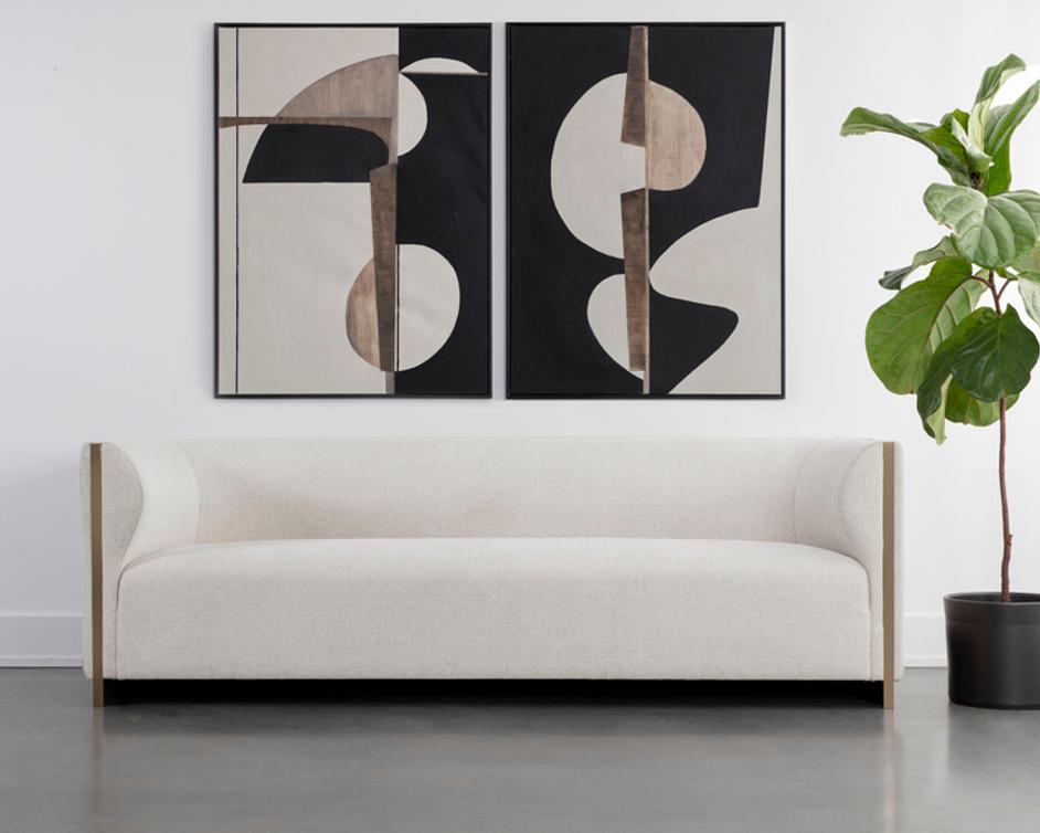 LARRON SOFA - RHEA LIGHT BARLEY by Sunpan