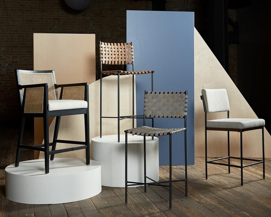 Antonia Cane Bar + Counter Stool - Savile Flax by Four Hands