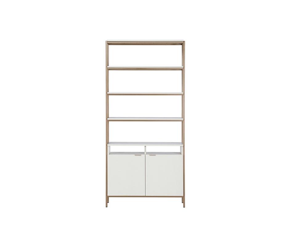 Ambrose Modular Bookcase - Large - Champagne Gold - Cream by Sunpan