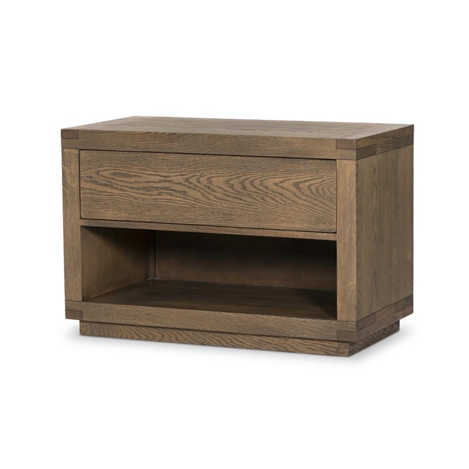 Warby Nightstand - Worn Oak Veneer by Four Hands
