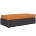 Minerva Outdoor Patio Fabric Rectangle Ottoman In Espresso Orange by Modway Furniture