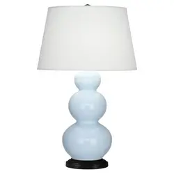 Baby Blue Triple Gourd Table Lamp by Robert Abbey
