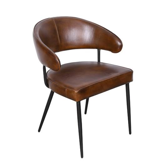 Dover Armchair, Hand Washed Chestnut Leather by Home Trends & Design