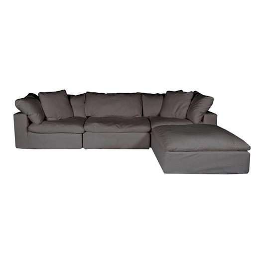 CLAY LOUNGE MODULAR SECTIONAL LIVESMART FABRIC LIGHT GREY by Moes Home