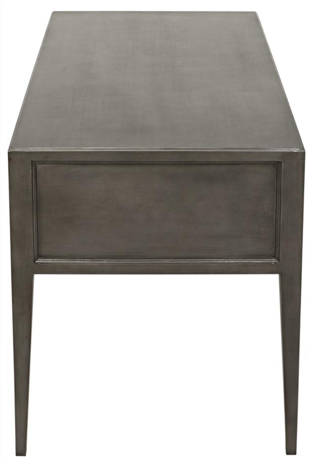 Africa Mahogany and Veneer Desk with Brass Pulls in Pale Finish by Noir Furniture