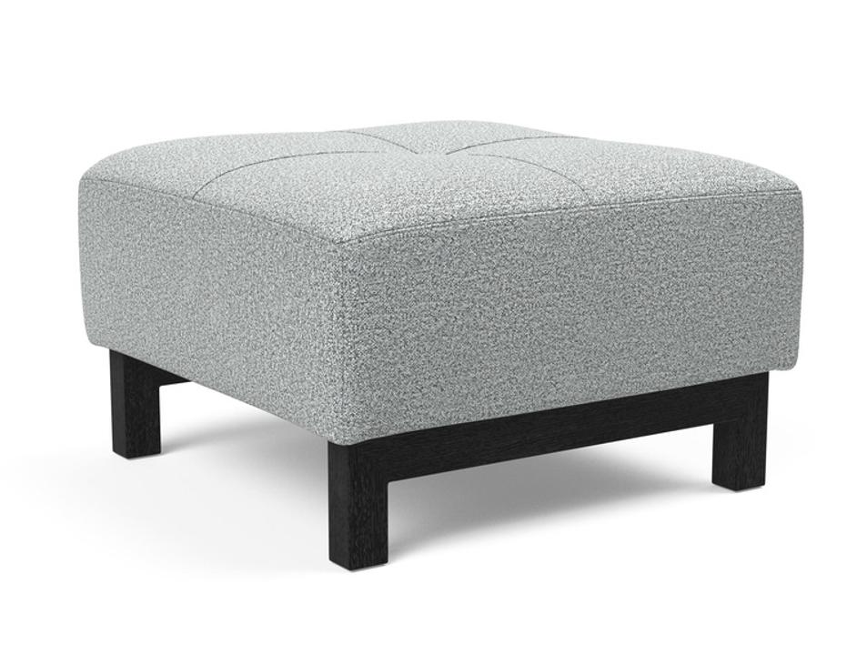DELUXE EXCESS OTTOMAN in MELANGE LIGHT GREY FABRIC WITH Dark Wood LEGS 538 by INNOVATION USA