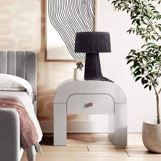 Hump White Nightstand by tov furniture