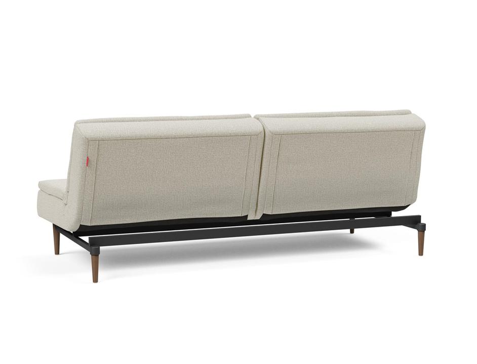 DUBLEXO SLEEPER SOFA in MIXED DANCE NATURAL FABRIC WITH Dark Wood LEGS 527 by INNOVATION USA