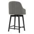 Terry Fabric Swivel Counter Stool, Black Herringbone by New Pacific Direct