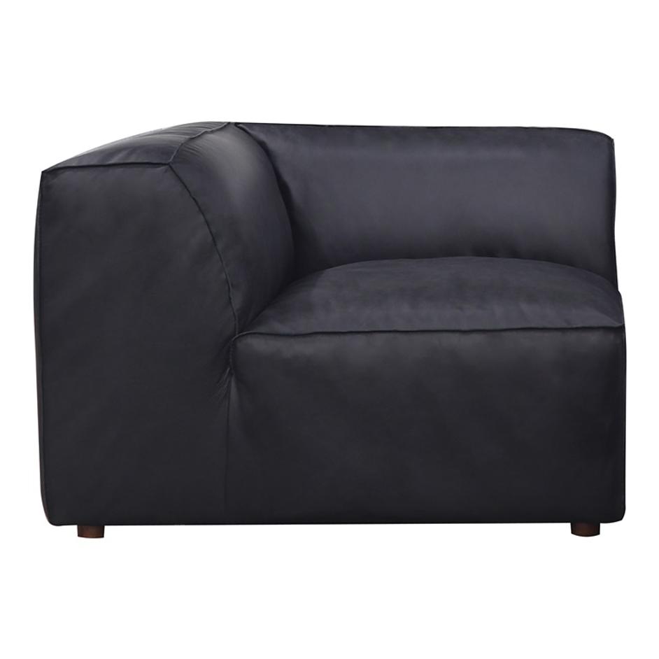 FORM CORNER CHAIR VANTAGE BLACK LEATHER by Moes Home