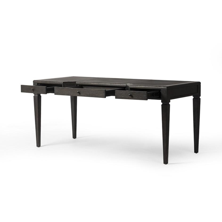Claude Desk - Distressed Black Oak Veneer by Four Hands