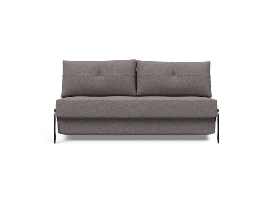 CUBED QUEEN SOFA BED in MIXED DANCE GREY FABRIC WITH Chrome legs 521 by INNOVATION USA