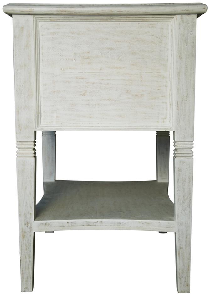 Oxford 2-Drawer Side Table, White Wash by Noir Furniture