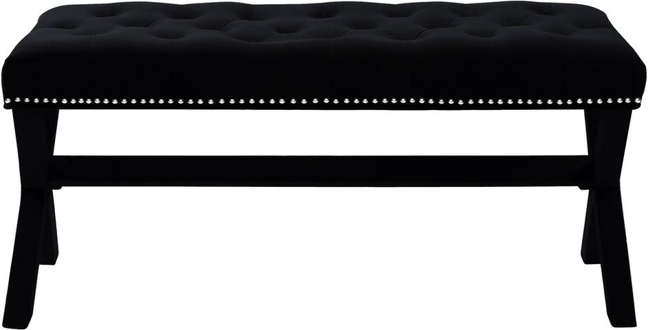 Herbert Bench In Black Velvet by Meridian Furniture