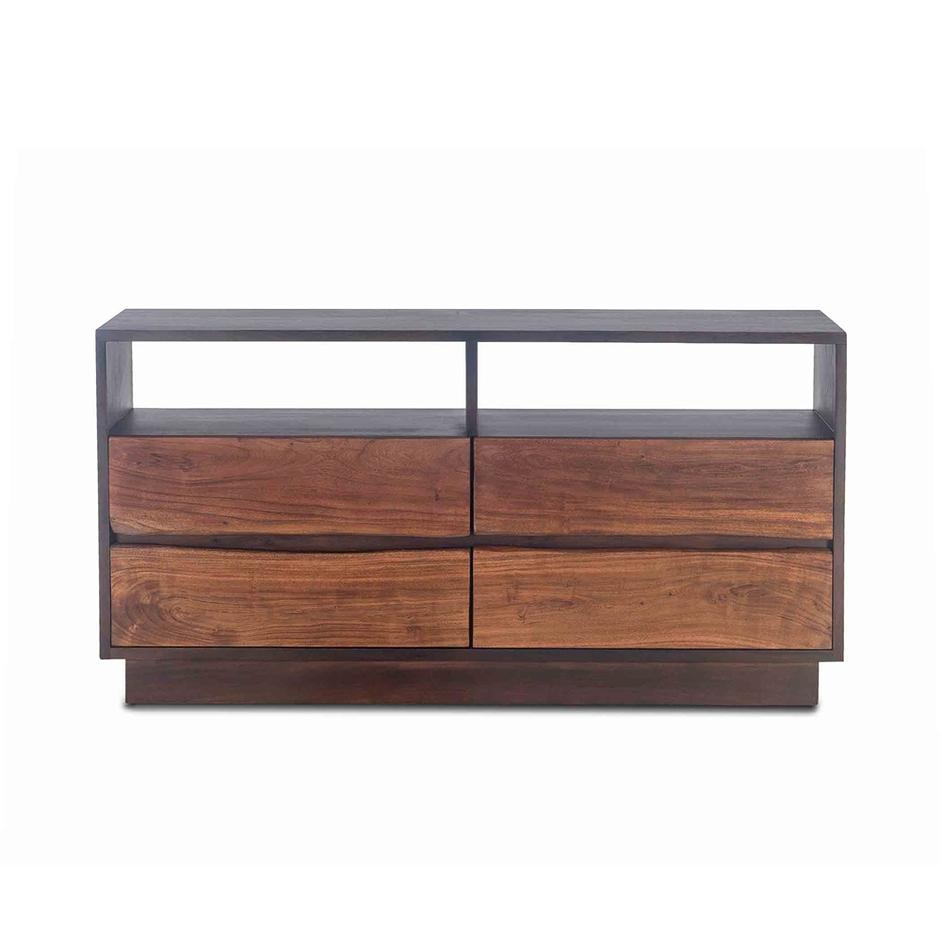 San Marino 64-Inch Acacia Wood Live Edge Dresser in Raw Walnut Finish by Home Trends & Design