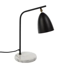 Loren Modern Table Lamp Matt - Black/White Marble by GALLA HOME