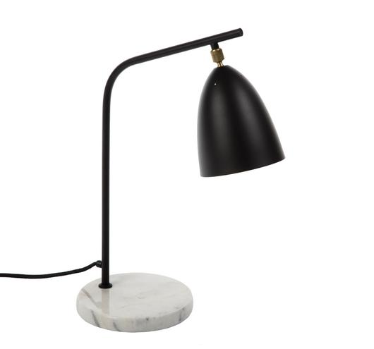 Loren Modern Table Lamp Matt - Black/White Marble by GALLA HOME