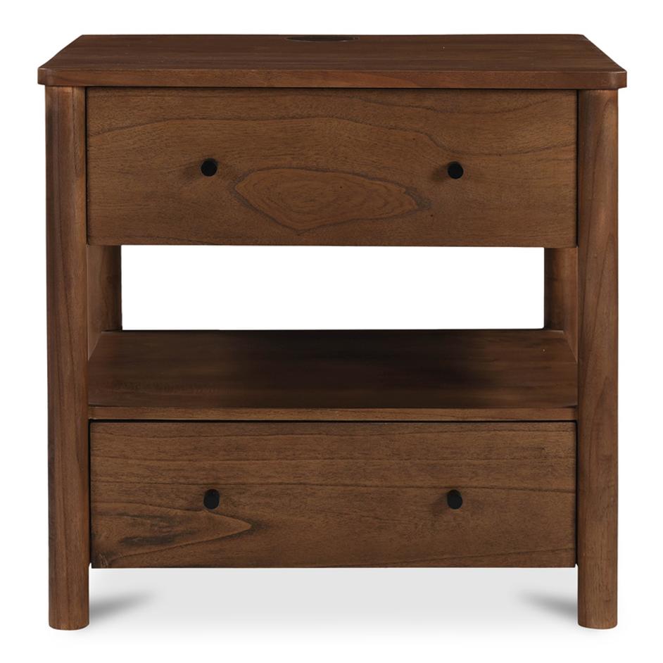 Lottie Charging Nightstand Brown by Moes Home