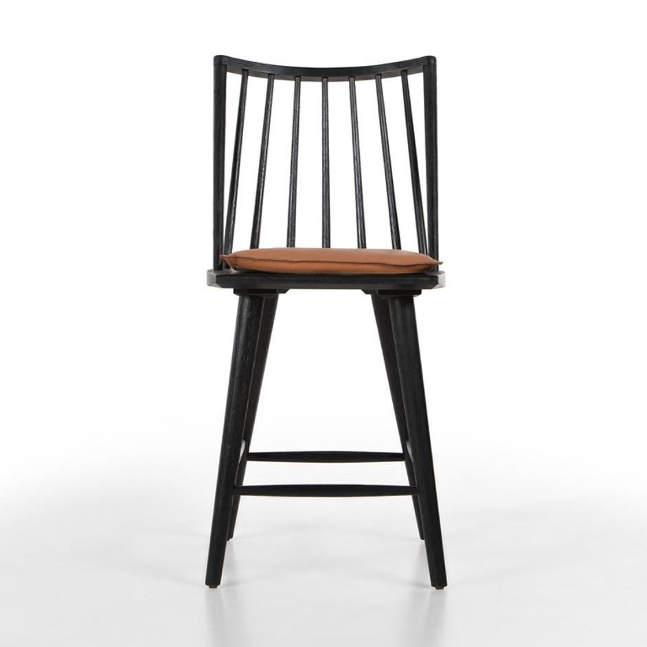 Lewis Windsor Stool W Cushion In Bl In Counter by FOUR HANDS