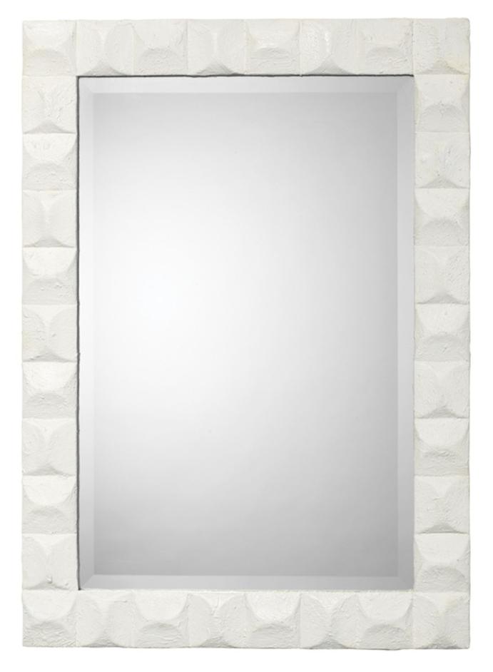 Astor Plaster Wall Rectangle Mirror, White by Jamie Young