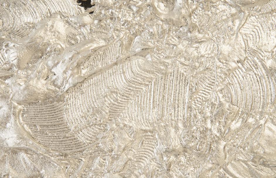 Wisp Wall Tile, Chamcha Wood, Silver Leaf on Black by PHILLIPS COLLECTION