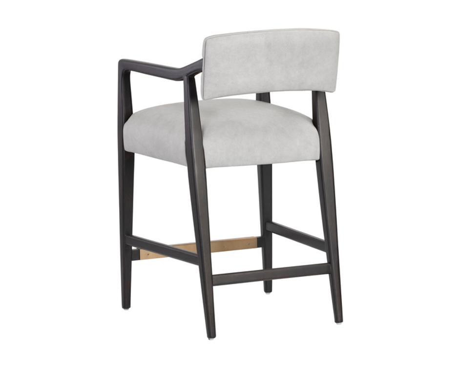 KEAGAN COUNTER STOOL - SALOON LIGHT GREY LEATHER by Sunpan