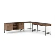 Trey Desk System With Filing Credenza by FOUR HANDS