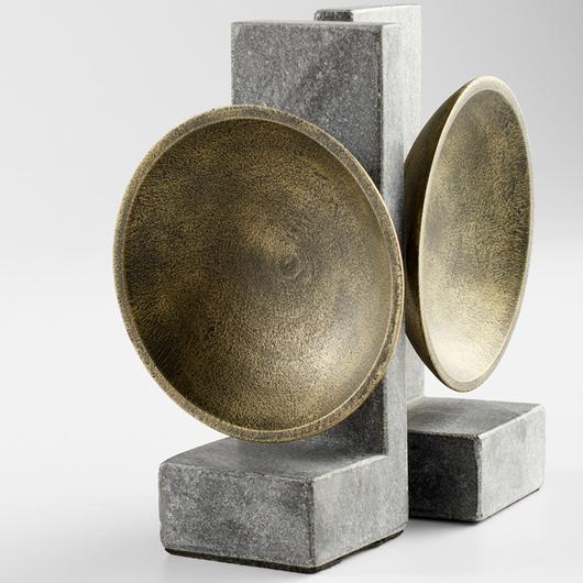 Taal Bookends|Black|Brass by Cyan Design