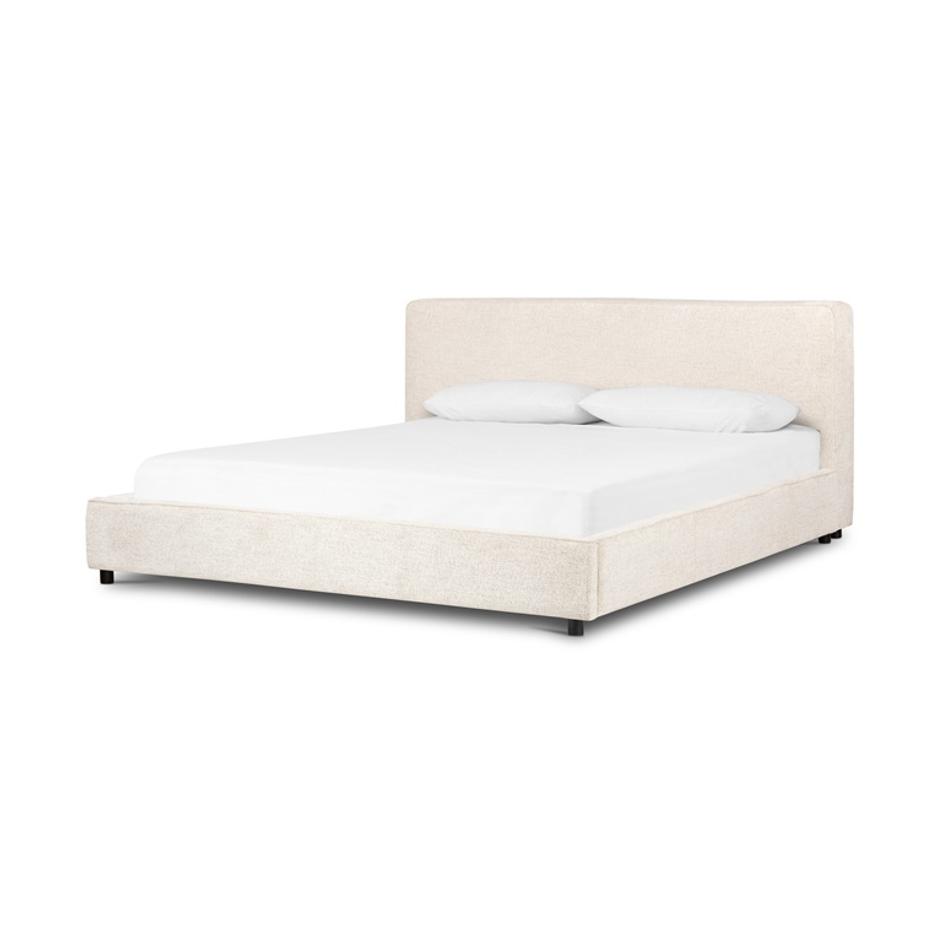 Aidan Bed In Plushtone Linen In Queen by FOUR HANDS
