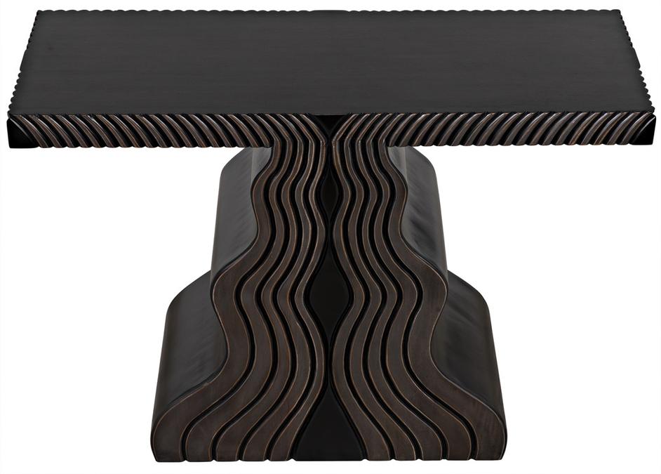 Ray Mahogany and Veneer Console in Pale with Light Brown Highlights by Noir Furniture