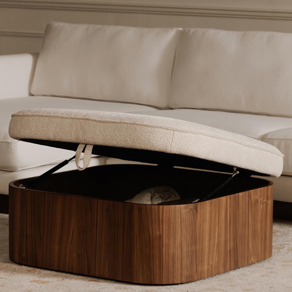 Sonny Ottoman Walnut by Moes Home