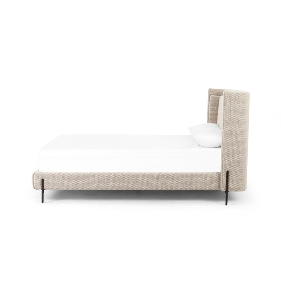 Dobson Bed In Perin Oatmeal In King by FOUR HANDS