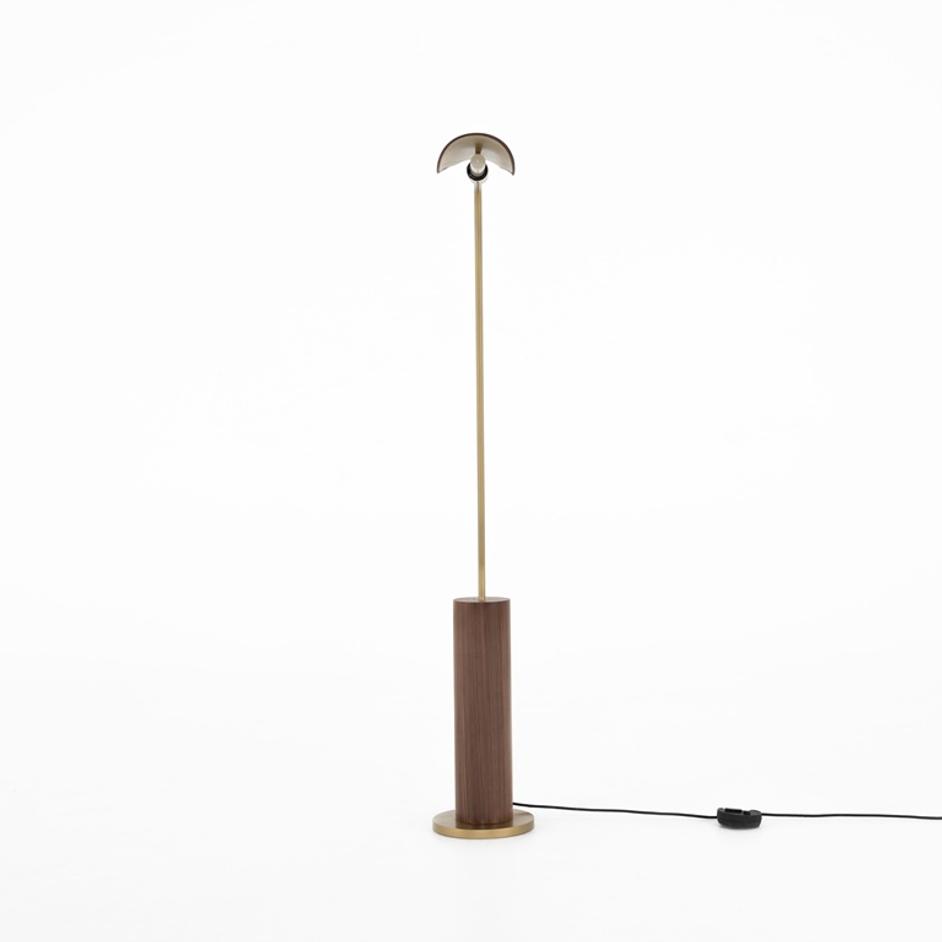 Astrid Floor Lamp-Dark Brown Leather by FOUR HANDS