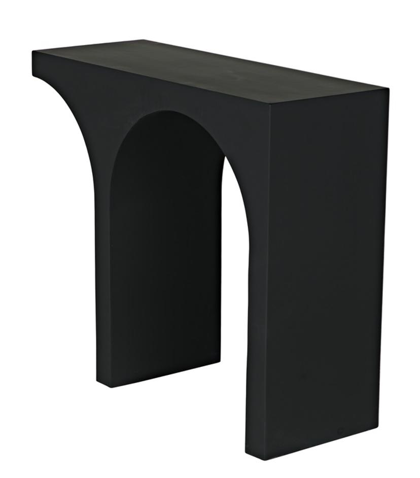 Maximus Console/Side Table, Black Steel by Noir Furniture