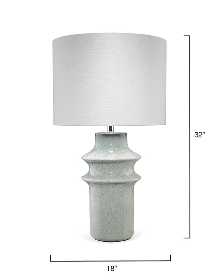 Cymbals Ceramic Table Lamp with Linen Shade by Jamie Young