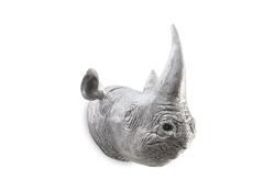 Rhinoceros Wall Sculpture, Silver Leaf by PHILLIPS COLLECTION