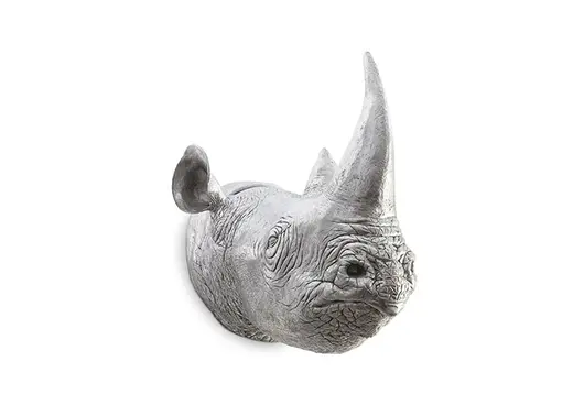 Rhinoceros Wall Sculpture, Silver Leaf by PHILLIPS COLLECTION