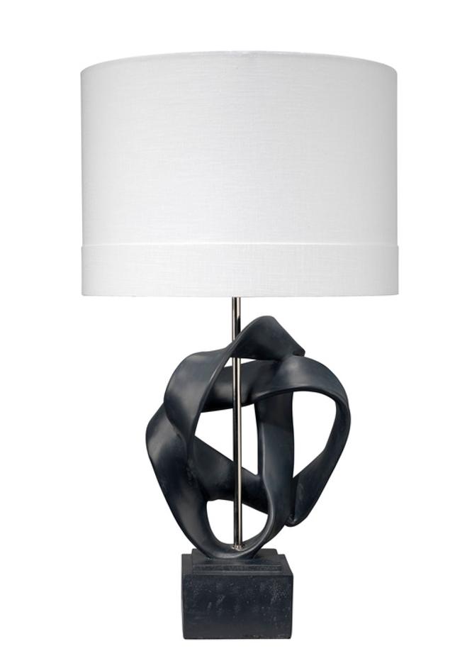 Intertwined Table Lamp with Linen Shade, Black by Jamie Young