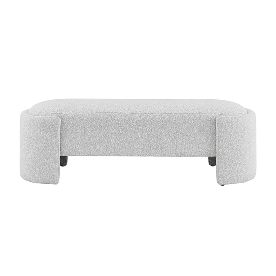 Felicia Fabric Bench, Boucle Beige by New Pacific Direct