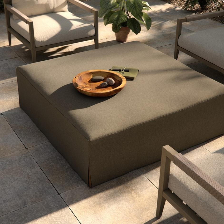 Laskin Outdoor Ottoman - Alessi Fawn by Four Hands