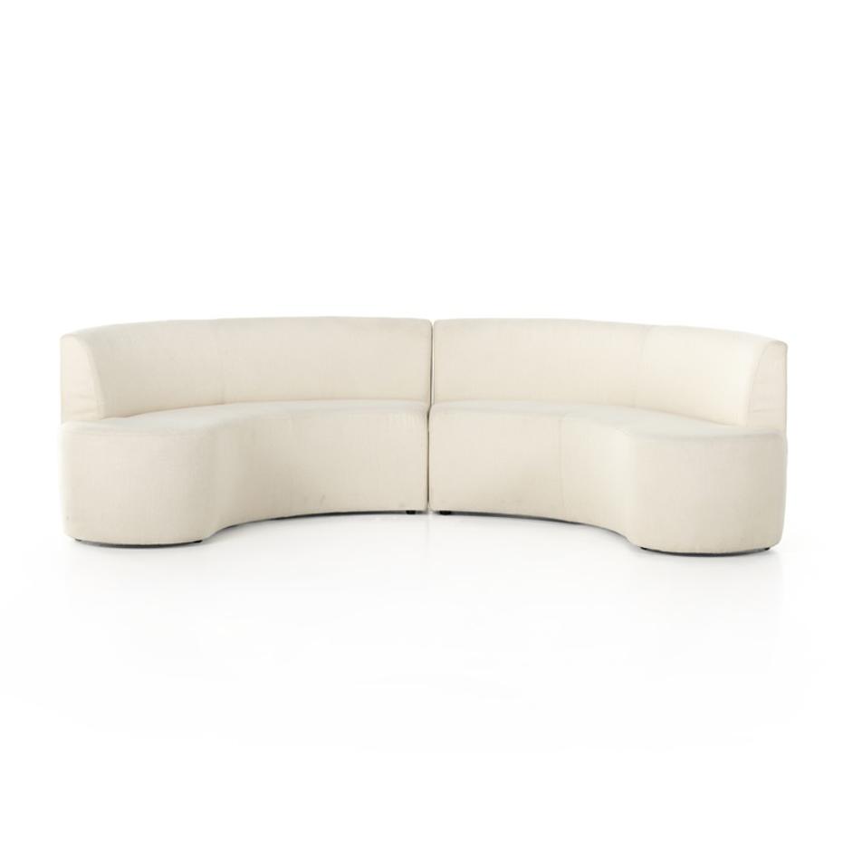 Sanda Dining Banquette In Kerbey Ivory by FOUR HANDS