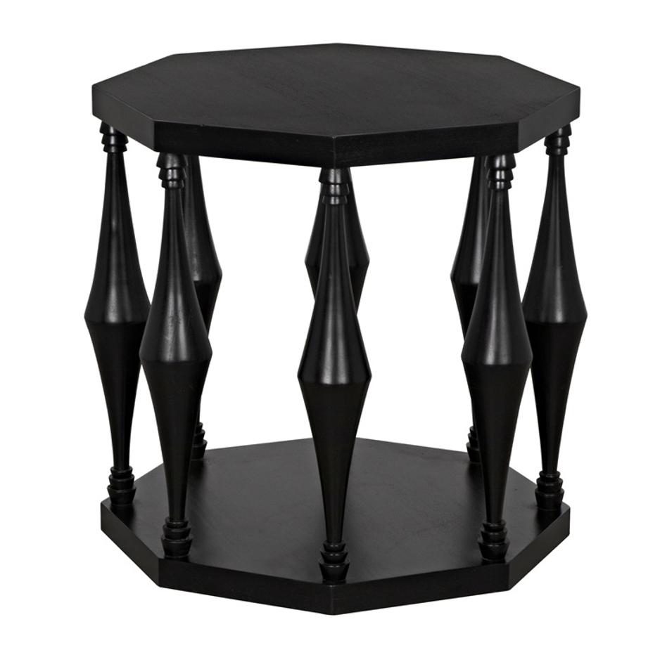 Marceo Side Table, Hand Rubbed Black by Noir Furniture