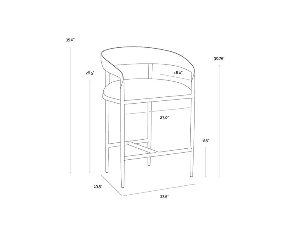 ZANATTA COUNTER STOOL - ZENITH TAUPE GREY by Sunpan