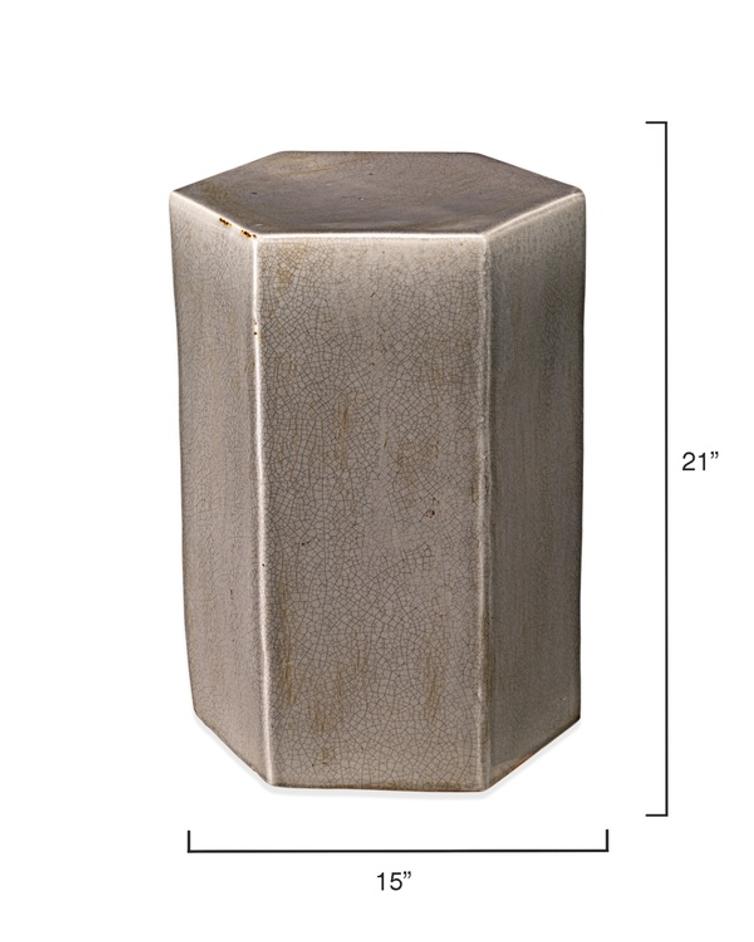 Porto Ceramic Indoor/Outdoor Side Table-Large, Gray by Jamie Young