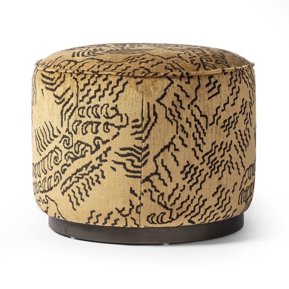 Sinclair Round Ottoman - Balkan Ochre by Four Hands