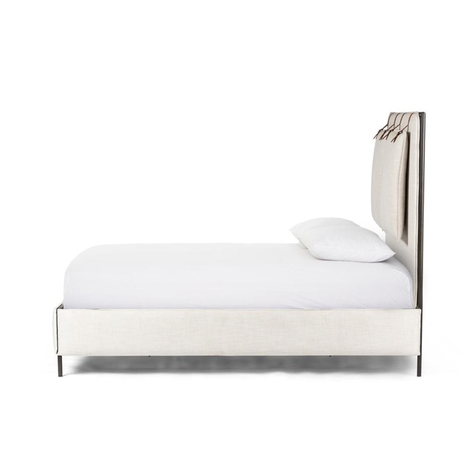 Leigh Bed In Hockney Ivory In King by FOUR HANDS