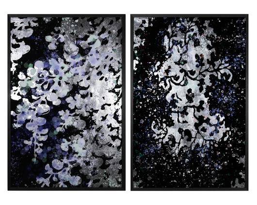 FLORAL FANTASY (SET OF 2) - 40" X 60" - CHARCOAL FRAME by Sunpan