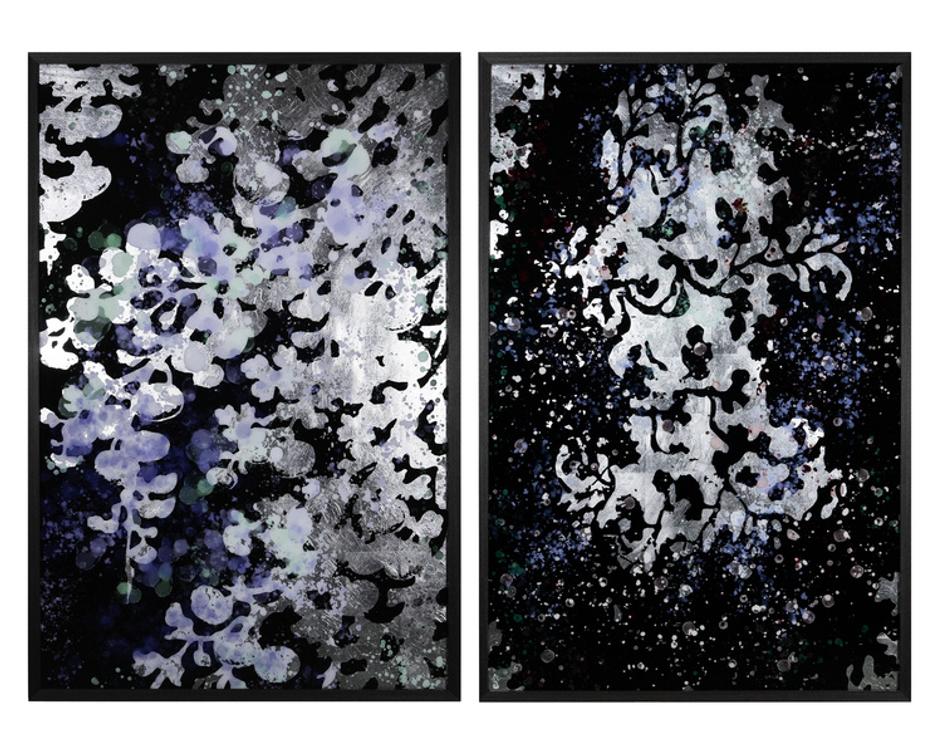 FLORAL FANTASY (SET OF 2) - 40" X 60" - CHARCOAL FRAME by Sunpan